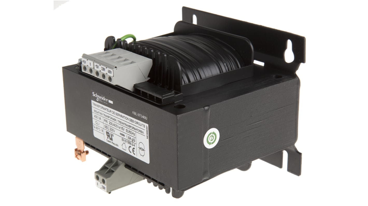 Schneider Electric Transformator für Chassismontage 230 → 400V 230V ac / 400VA 92% 1-Ausg. Chassis 102 x 136 x