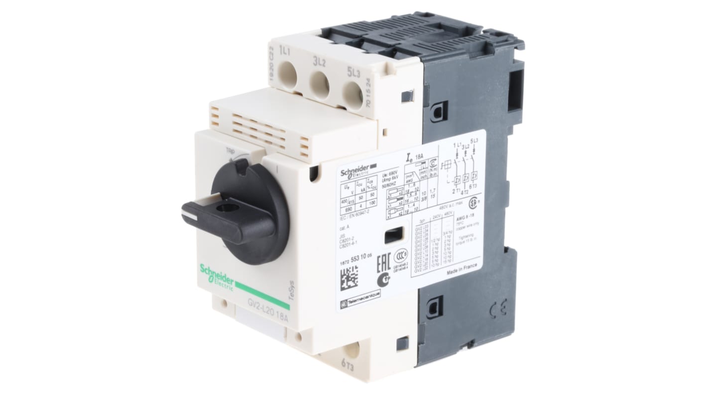 モータ保護回路ブレーカ Schneider Electric 12 → 18 A TeSys