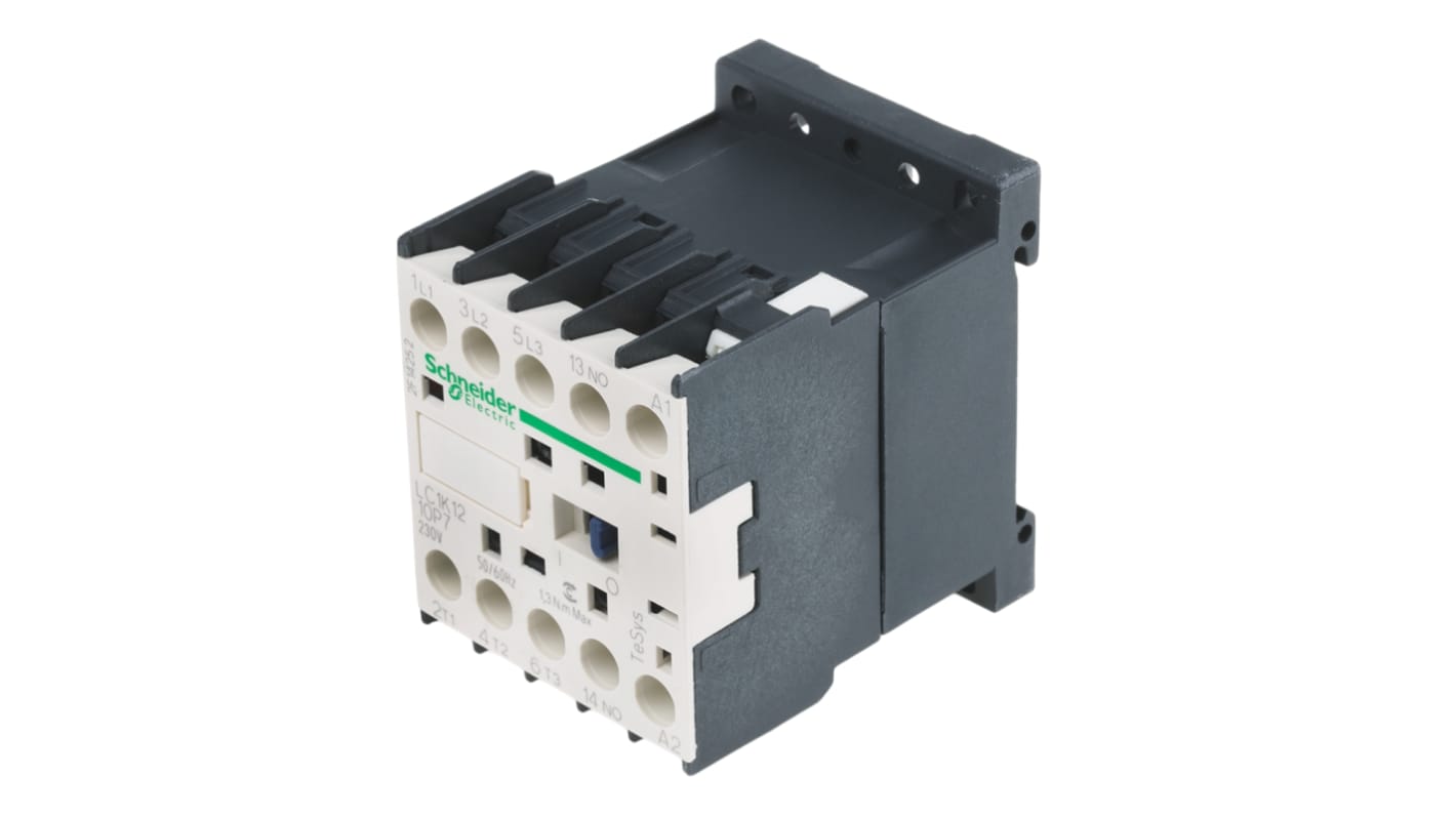 Contactor Schneider Electric TeSys K LC1K de 3 polos, 3 NA, 20 A, bobina 230 Vac, 5,5 kW