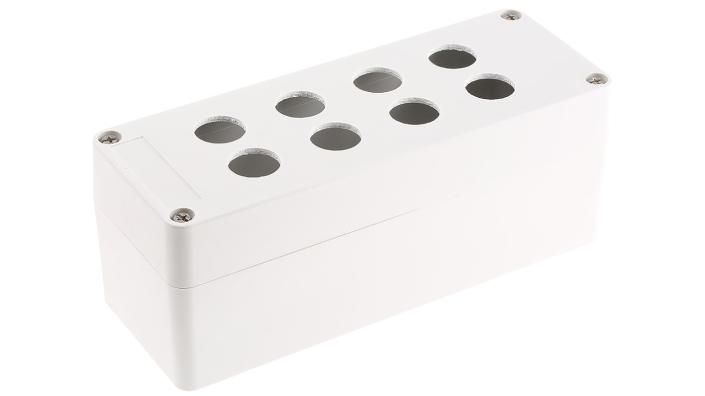 Schneider Electric Grey GRP Harmony XAP Push Button Enclosure - 8 Hole 22mm Diameter