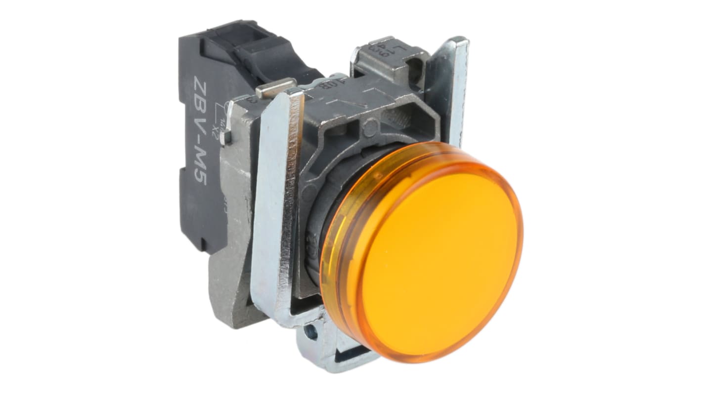 Voyant lumineux LED universelle Schneider Electric Orange 240V c.a., Ø découpe 22mm, Montage panneau