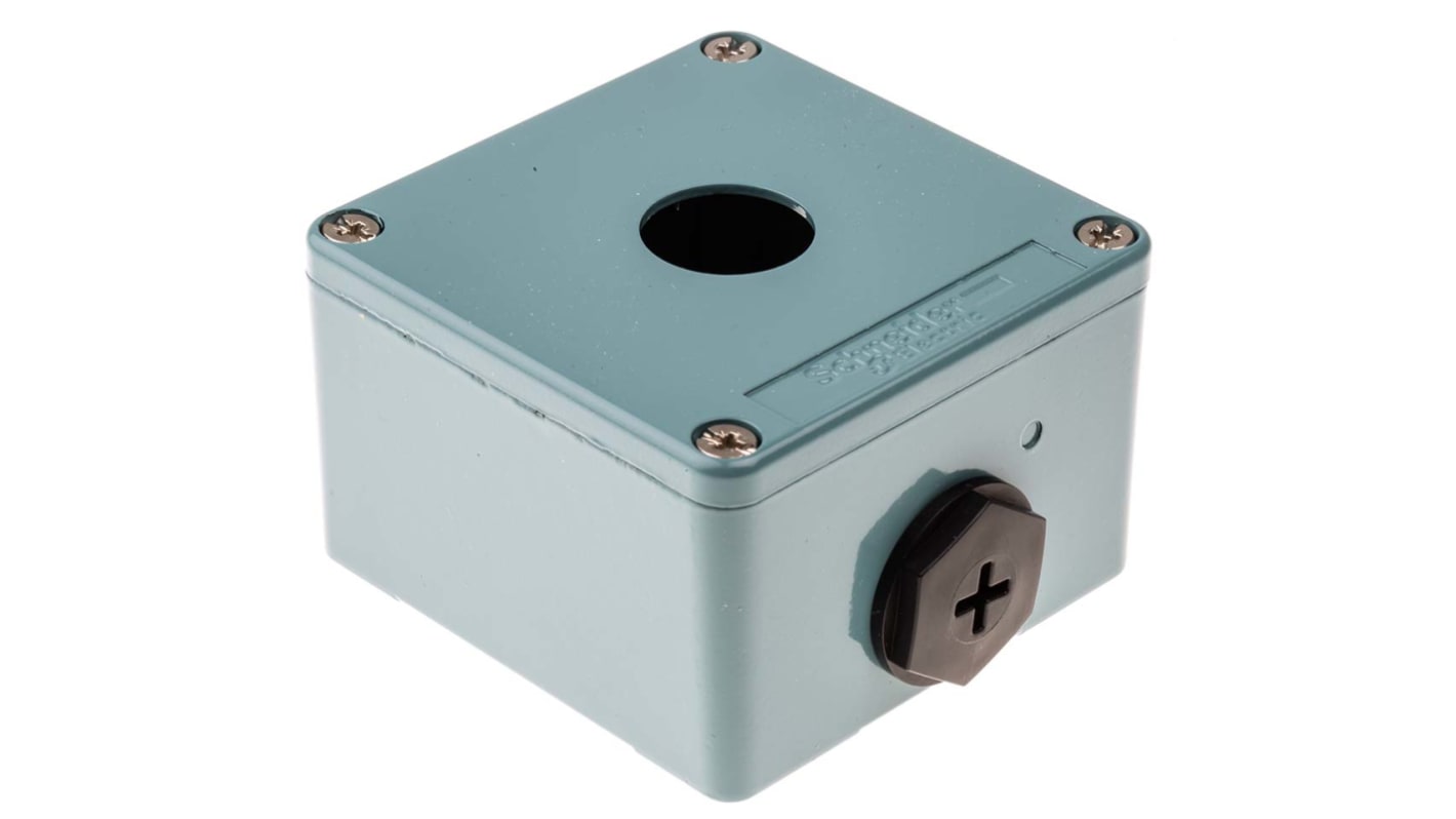 Schneider Electric Harmony XAP Steuerstation Leergehäuse, 1 x Ø 22mm, 80 x 80 x 49mm, Blau, Metall