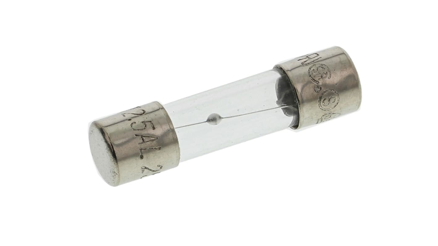 RS PRO 2.5A T Glass Cartridge Fuse, 5 x 20mm