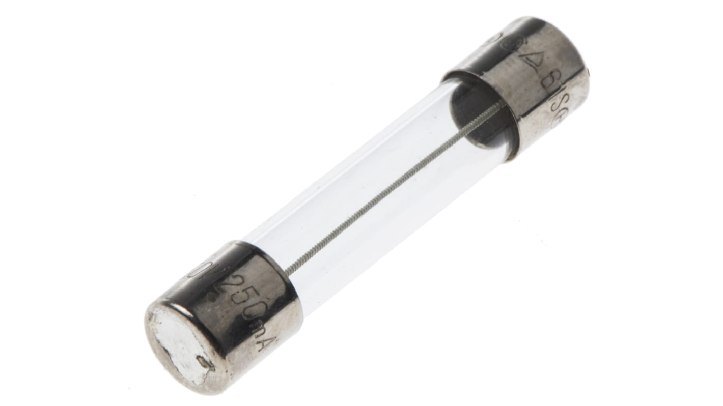 RS PRO 250mA T Glass Cartridge Fuse, 6.3 x 32mm