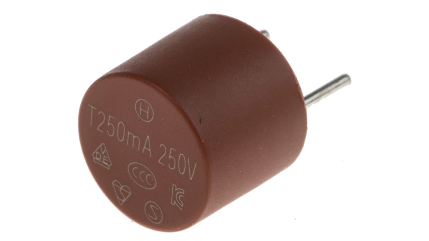 RS PRO Sicherung, nicht rückstellend 250mA radial 250V ac Nylon T ø 8.5mm 8mm, Raster 5.08mm