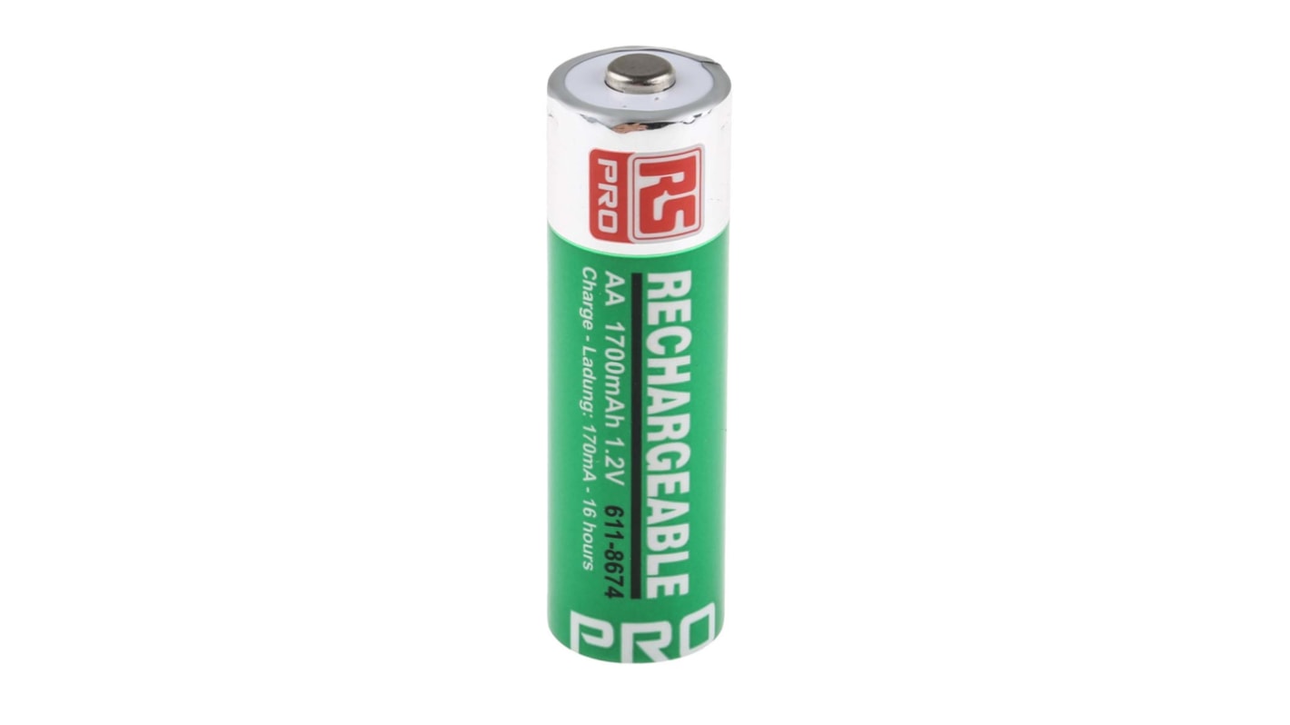 Batteries AA rechargeables 1.7Ah RS PRO, NiMH, 1.2V