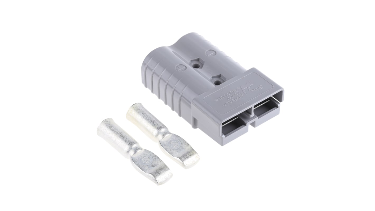 Conector de batería Anderson Power Products SB, Hembra a Macho de 2 vías, de color Gris, 600 V, 350A