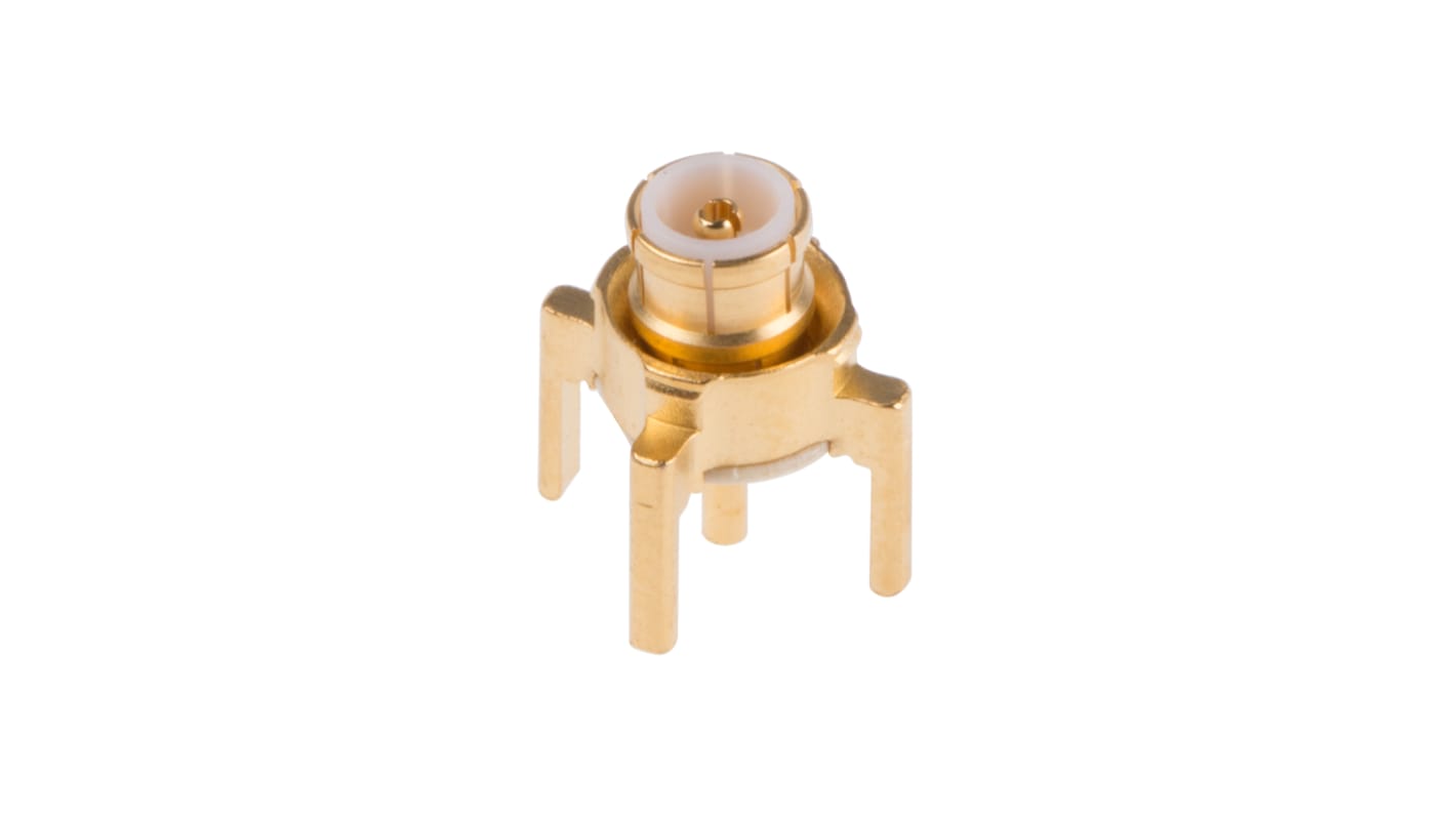 Conector coaxial Huber+Suhner 81_MMBX-50-0-2/111_NE, Macho, Recto, Impedancia 50Ω, Montaje en orificio pasante,