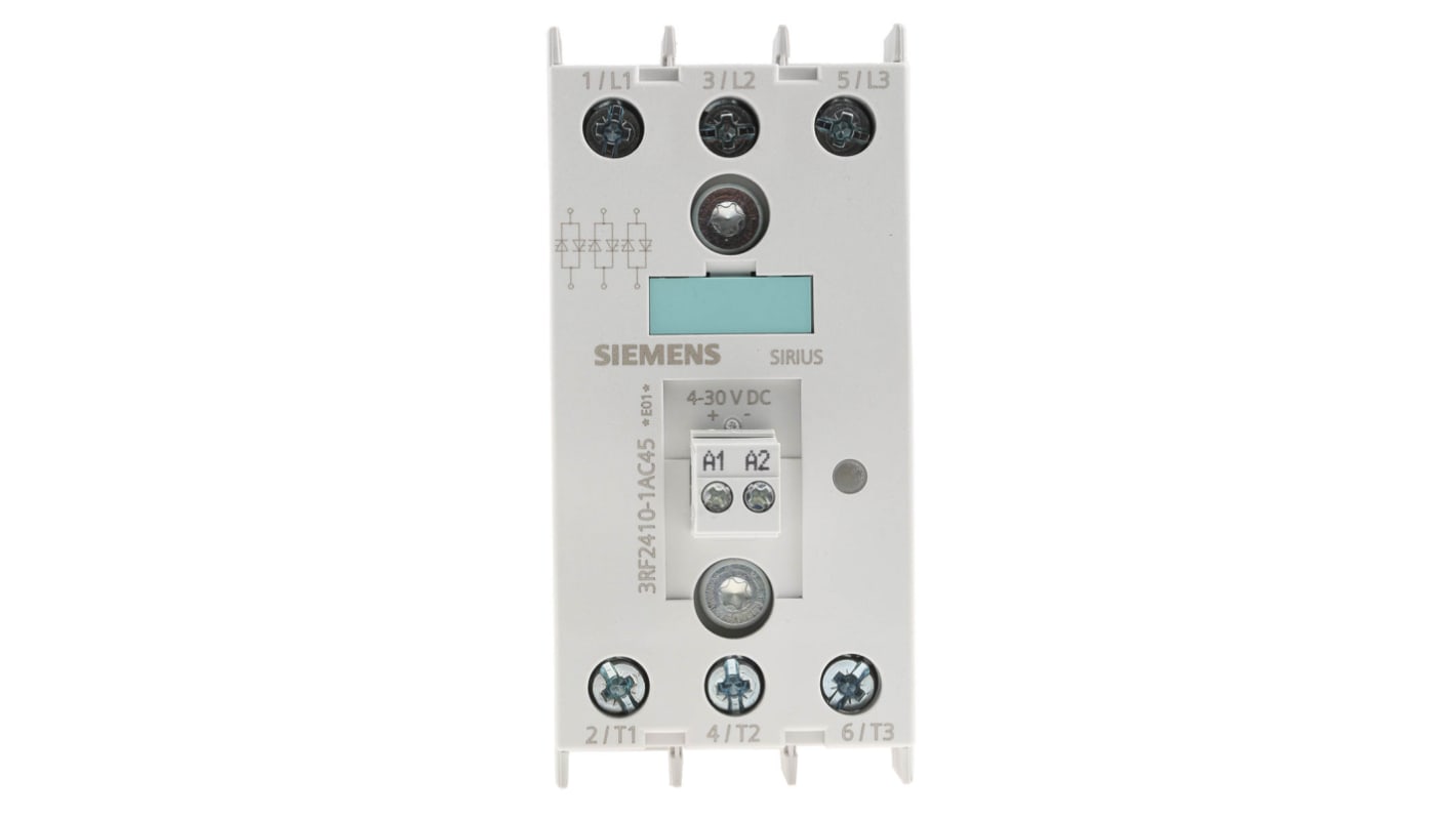 Relè a stato solido 3RF2410-1AC45, Guida DIN, 10,5 A, 600 V, Zero Cross, 3P-NA