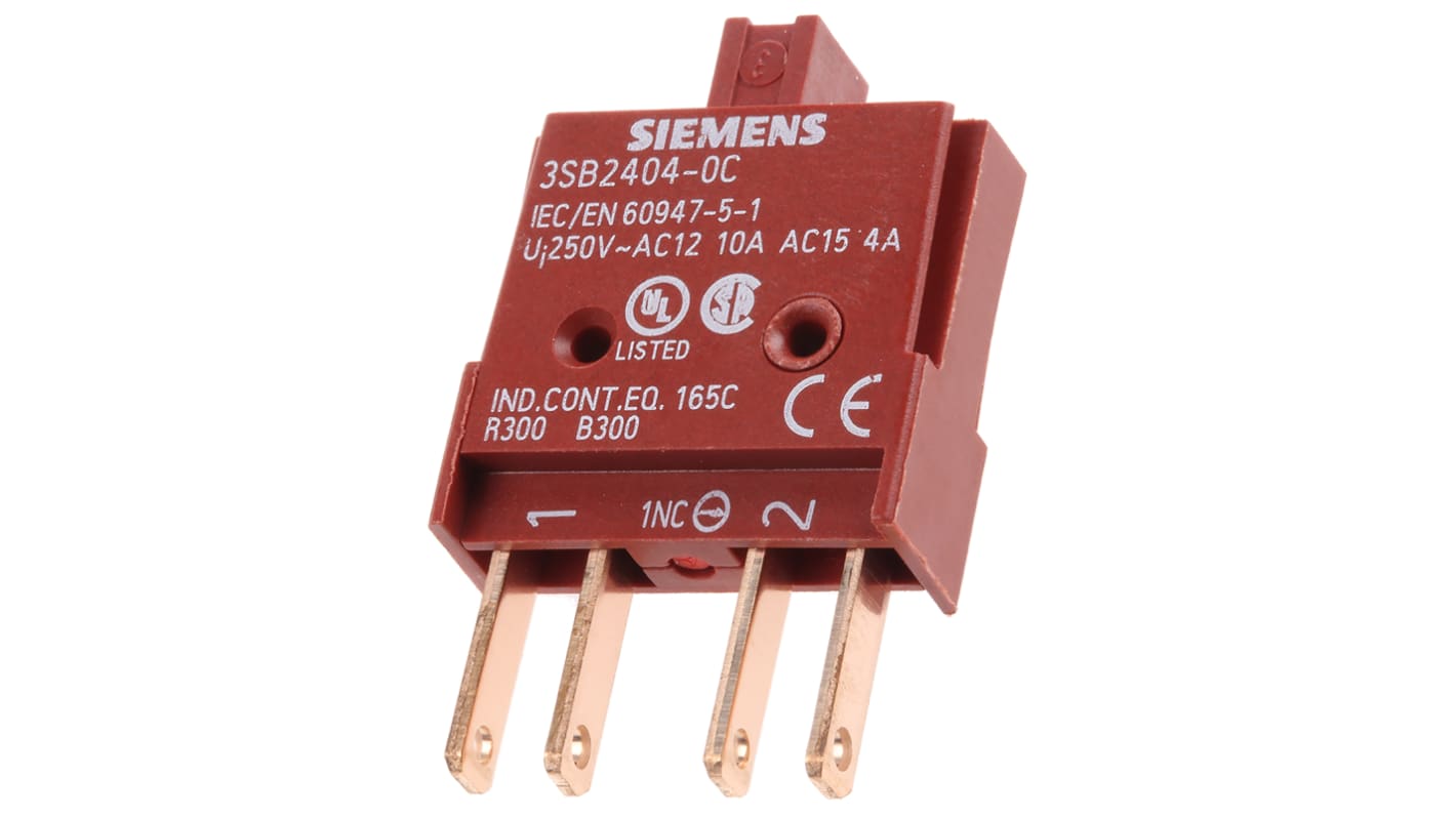 Siemens Contact Block for Use with 3SB2, 1 NC