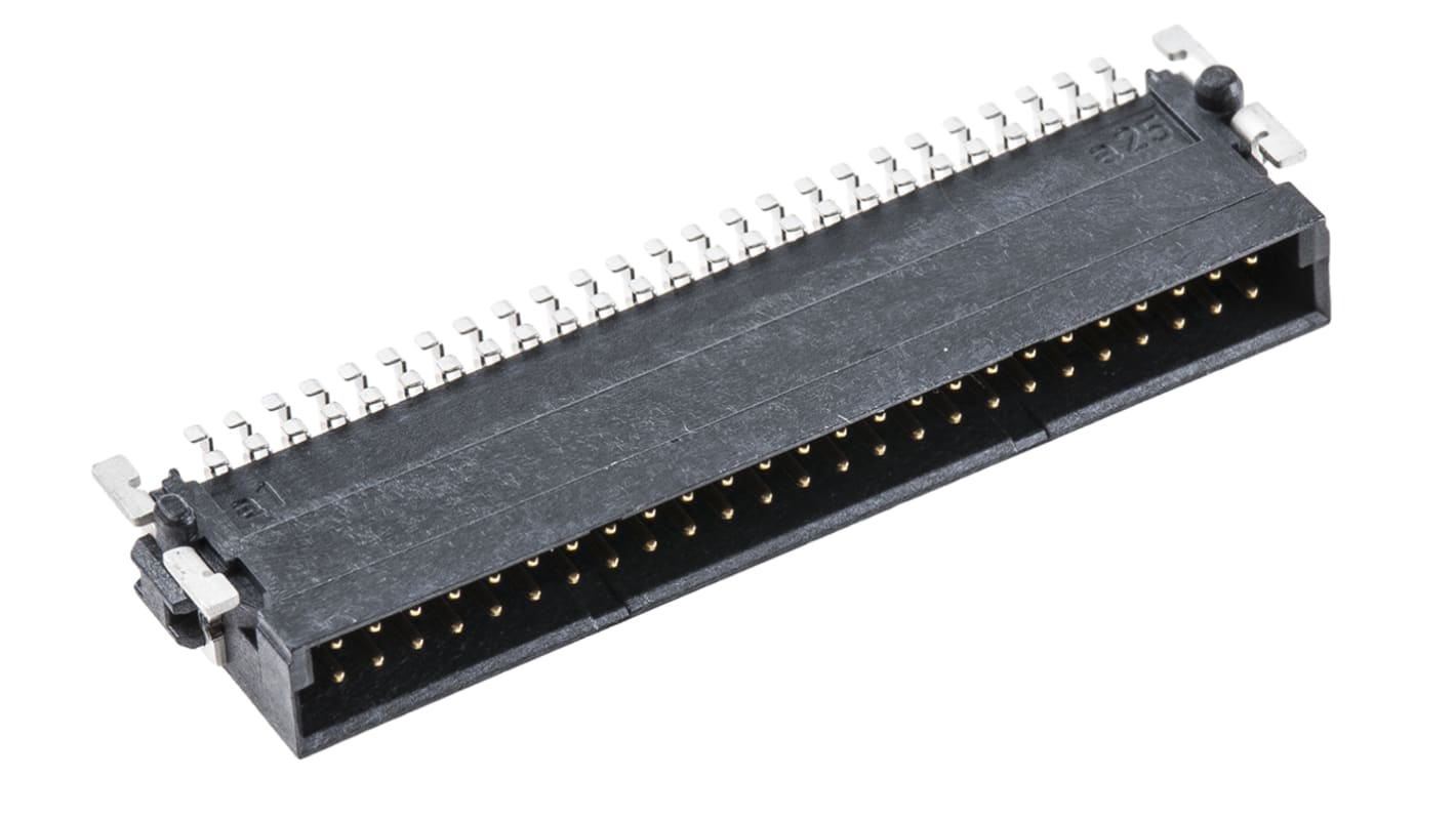 ERNI SMC Leiterplatten-Stiftleiste gewinkelt, 50-polig / 2-reihig, Raster 1.27mm, Platine-Platine,