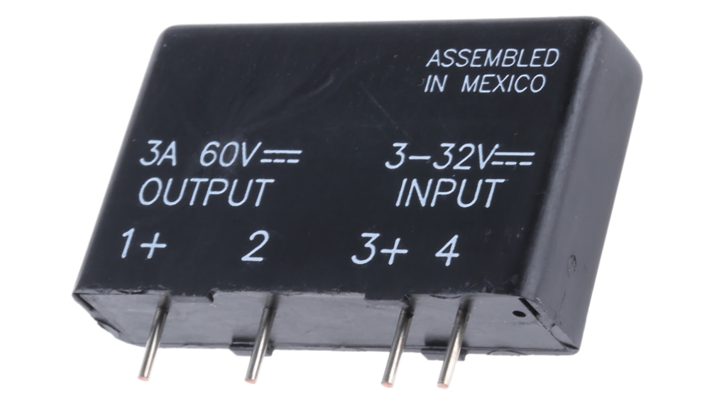 Sensata / Crydom Halvlederrelæ, Printmontering-montering, Maks. 60 V dc, 3 A MOSFET