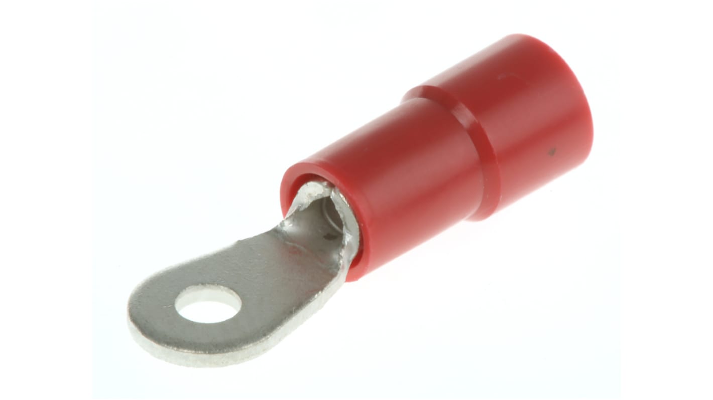 RS PRO Insulated Ring Terminal, M2 Stud Size, 0.25mm² to 1.5mm² Wire Size, Red