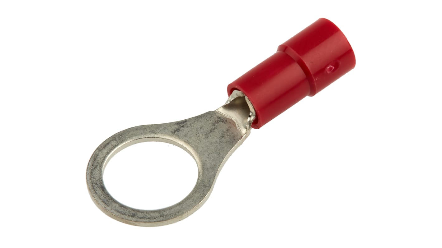 RS PRO Insulated Ring Terminal, M8 Stud Size, 0.5mm² to 1.5mm² Wire Size, Red