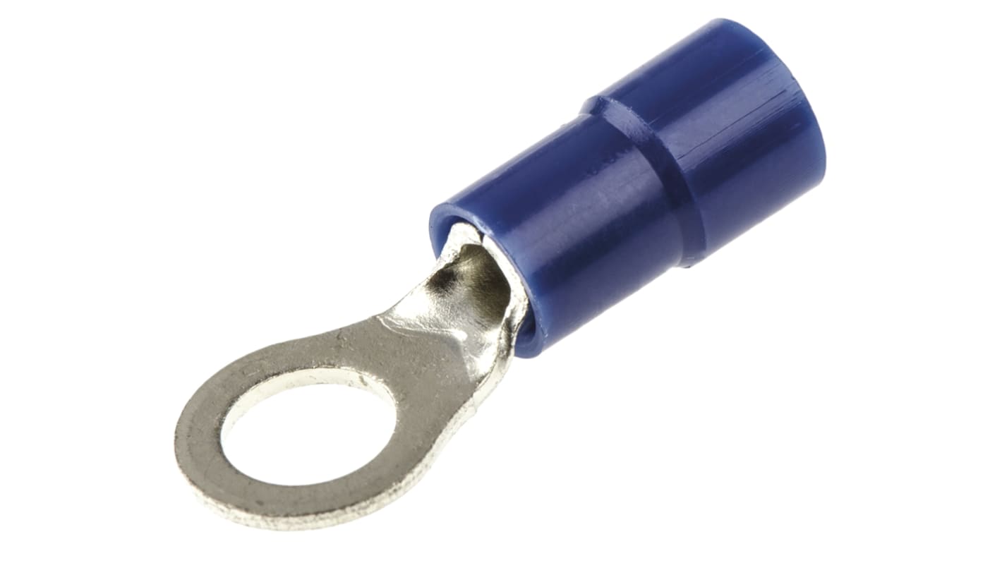 RS PRO Insulated Ring Terminal, M5 Stud Size, 1.5mm² to 2.5mm² Wire Size, Blue