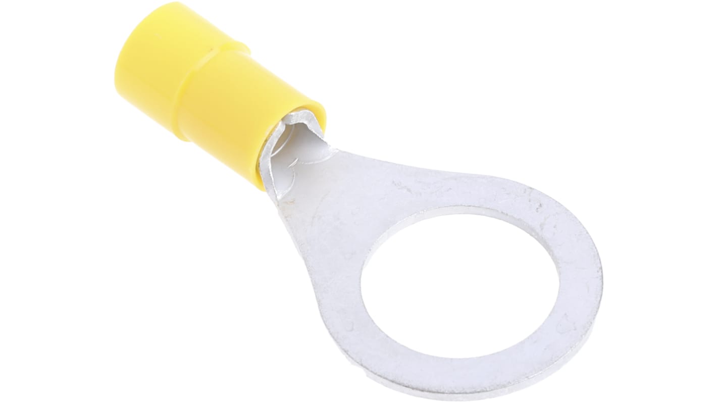 RS PRO Insulated Ring Terminal, M12 Stud Size, 4mm² to 6mm² Wire Size, Yellow