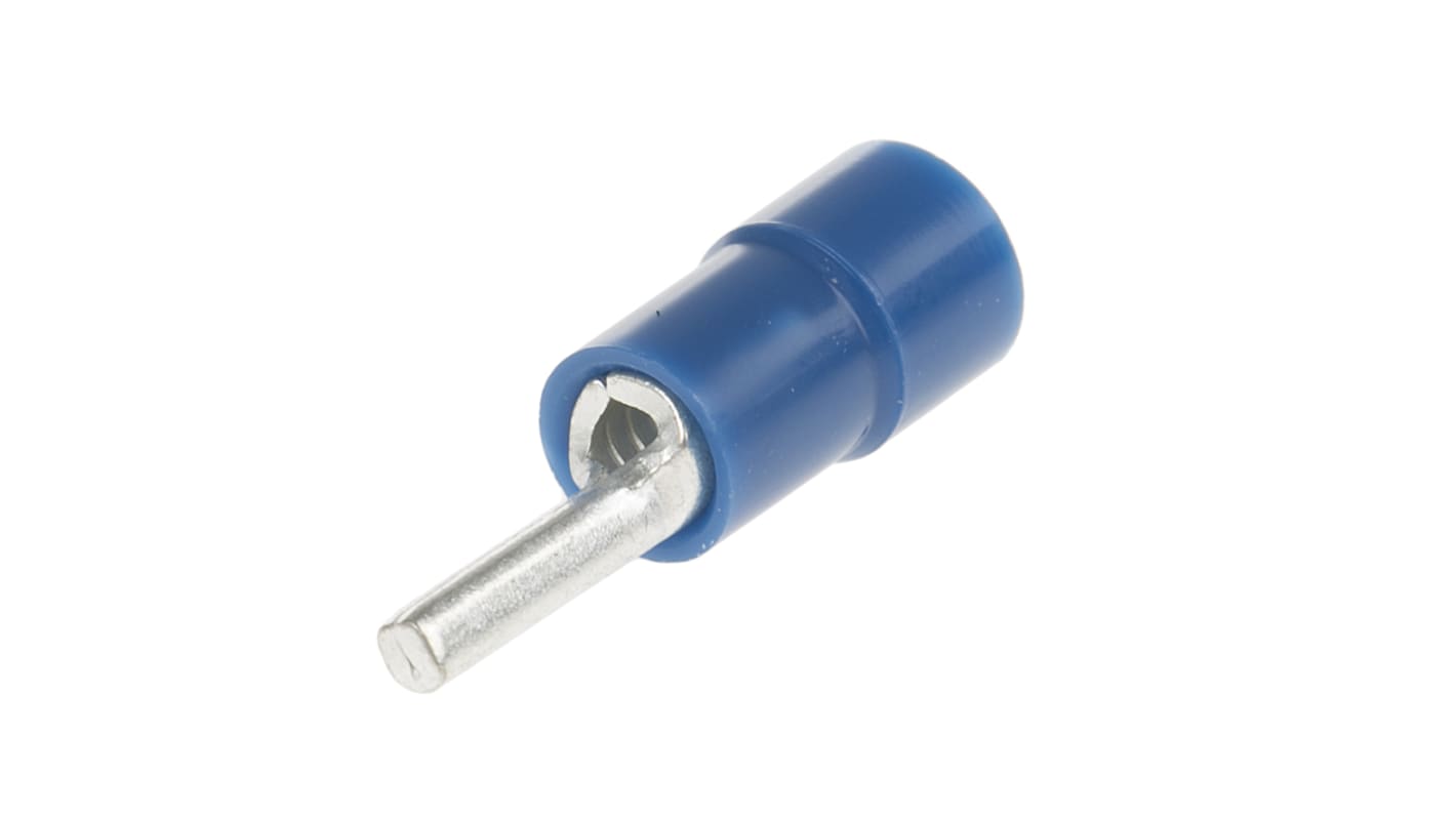 Conector de contactos de crimpado RS PRO, Aislado, Revestimiento de Estaño, diám. 1.9mm, long. 9mm, Azul, 1.5mm² No