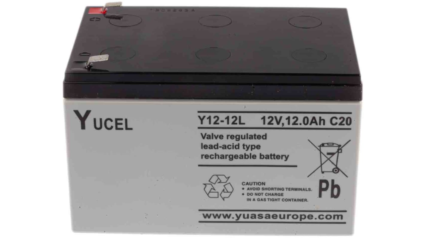 Batterie au plomb étanche Yuasa 6V 12Ah Code commande RS: 614-1999  Référence fabricant: Y12-6L