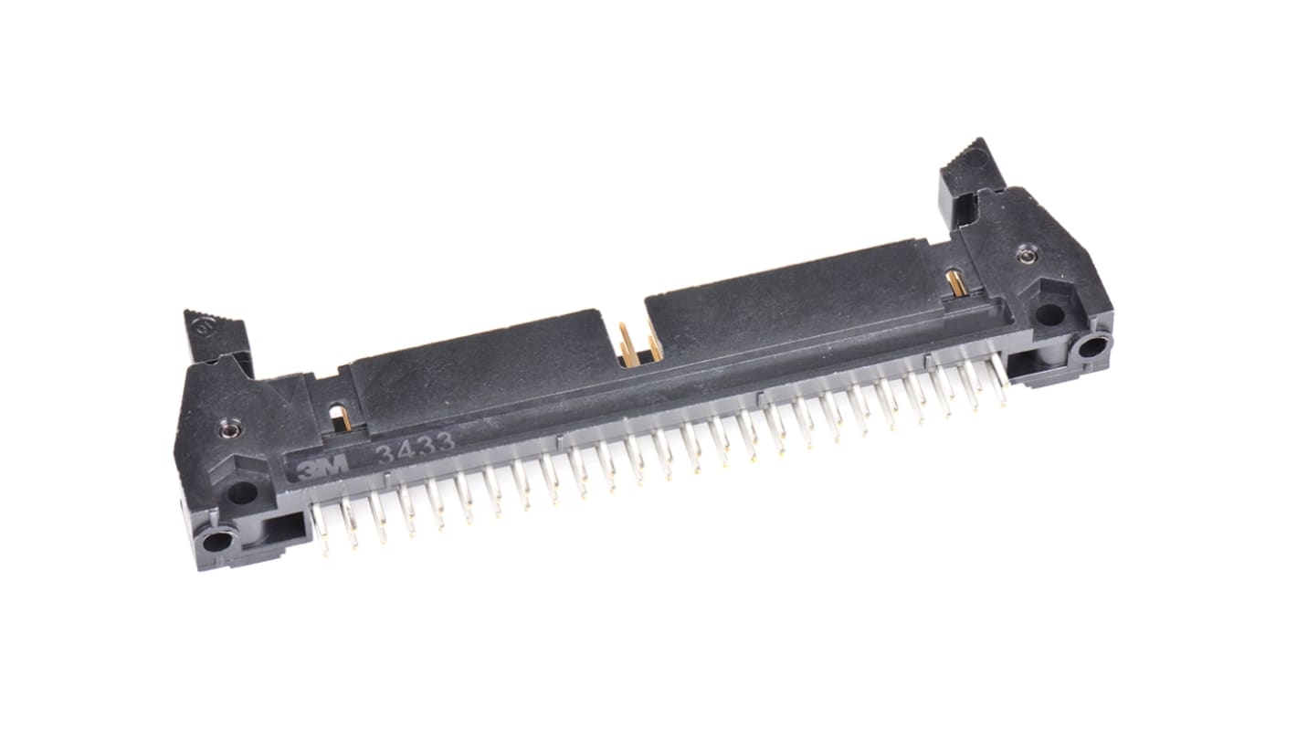 3M 3000 Series Straight Through Hole PCB Header, 50 Contact(s), 2.54mm Pitch, 2 Row(s), Shrouded