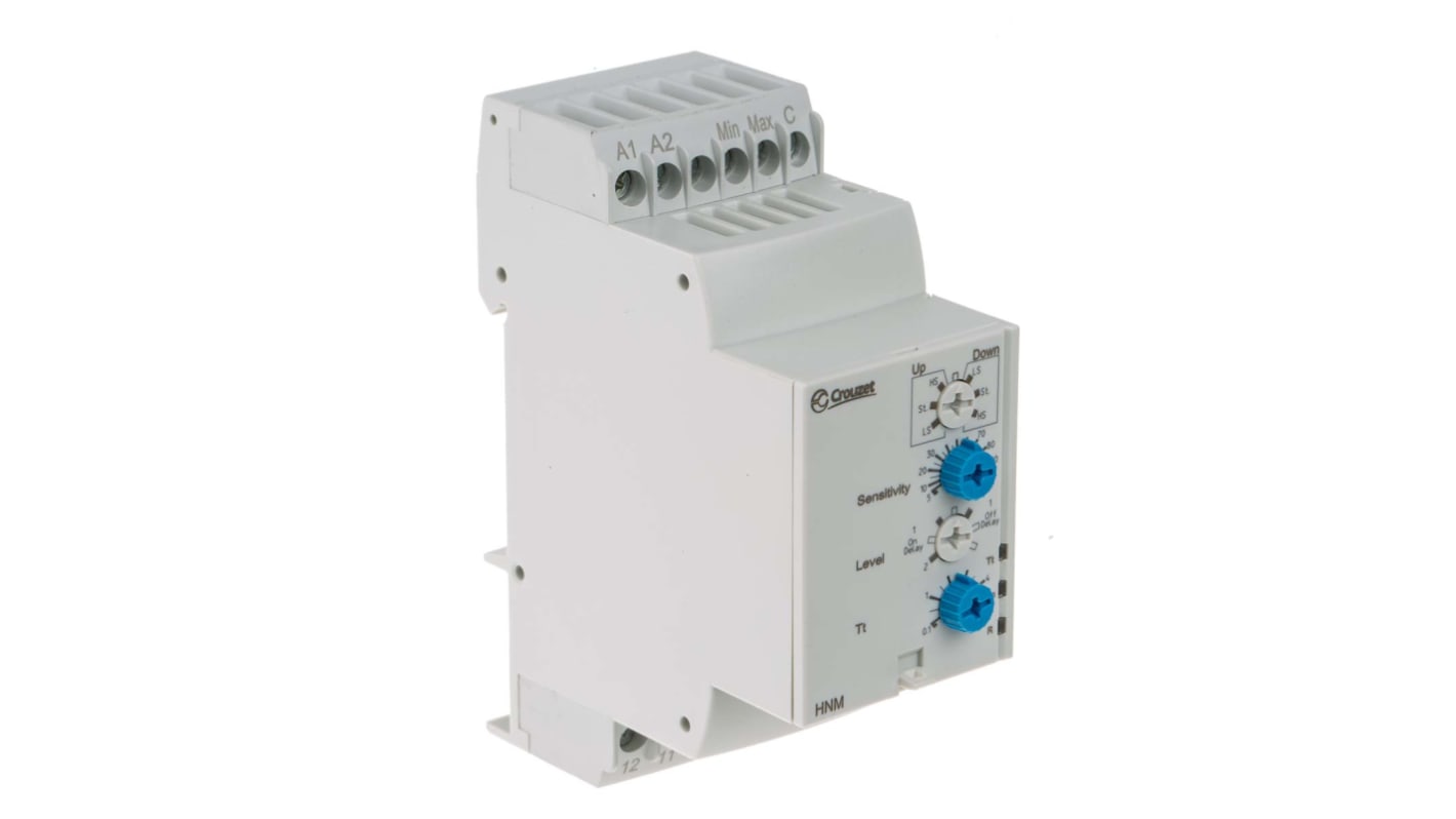 Crouzet Level Monitoring Relay, DPDT, 24 → 240V ac, DIN Rail