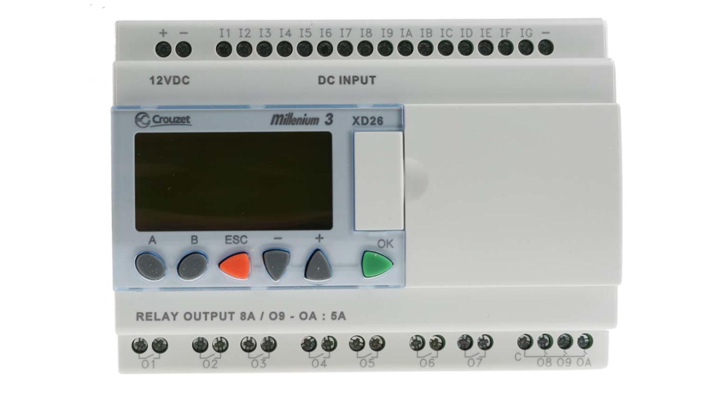 Crouzet Millenium 3 Logikmodul, 16 Eing. Relais Ausg.Typ Analog, digital Eing.Typ 12 V dc