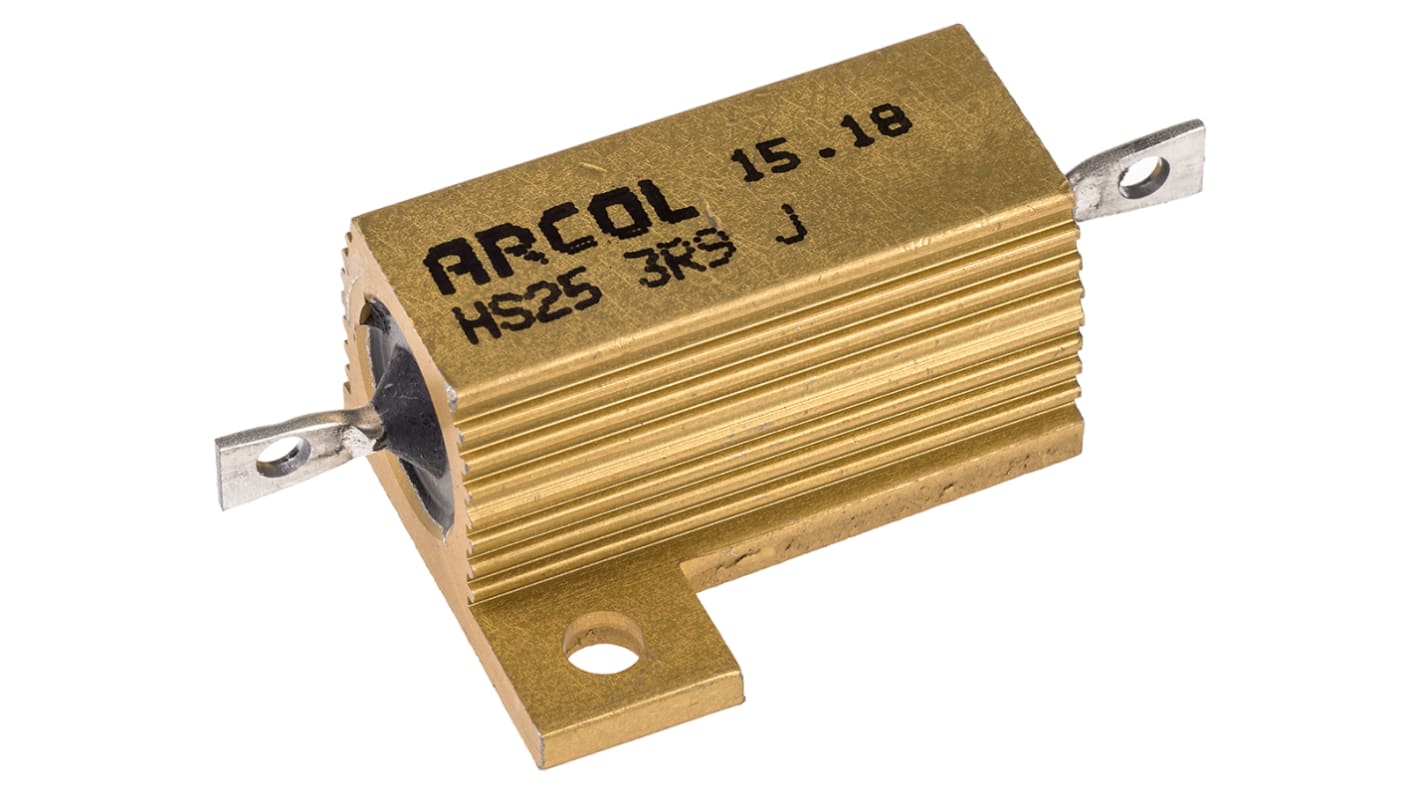 Arcol, 3.9Ω 25W Wire Wound Chassis Mount Resistor HS25 3R9 J ±5 RS