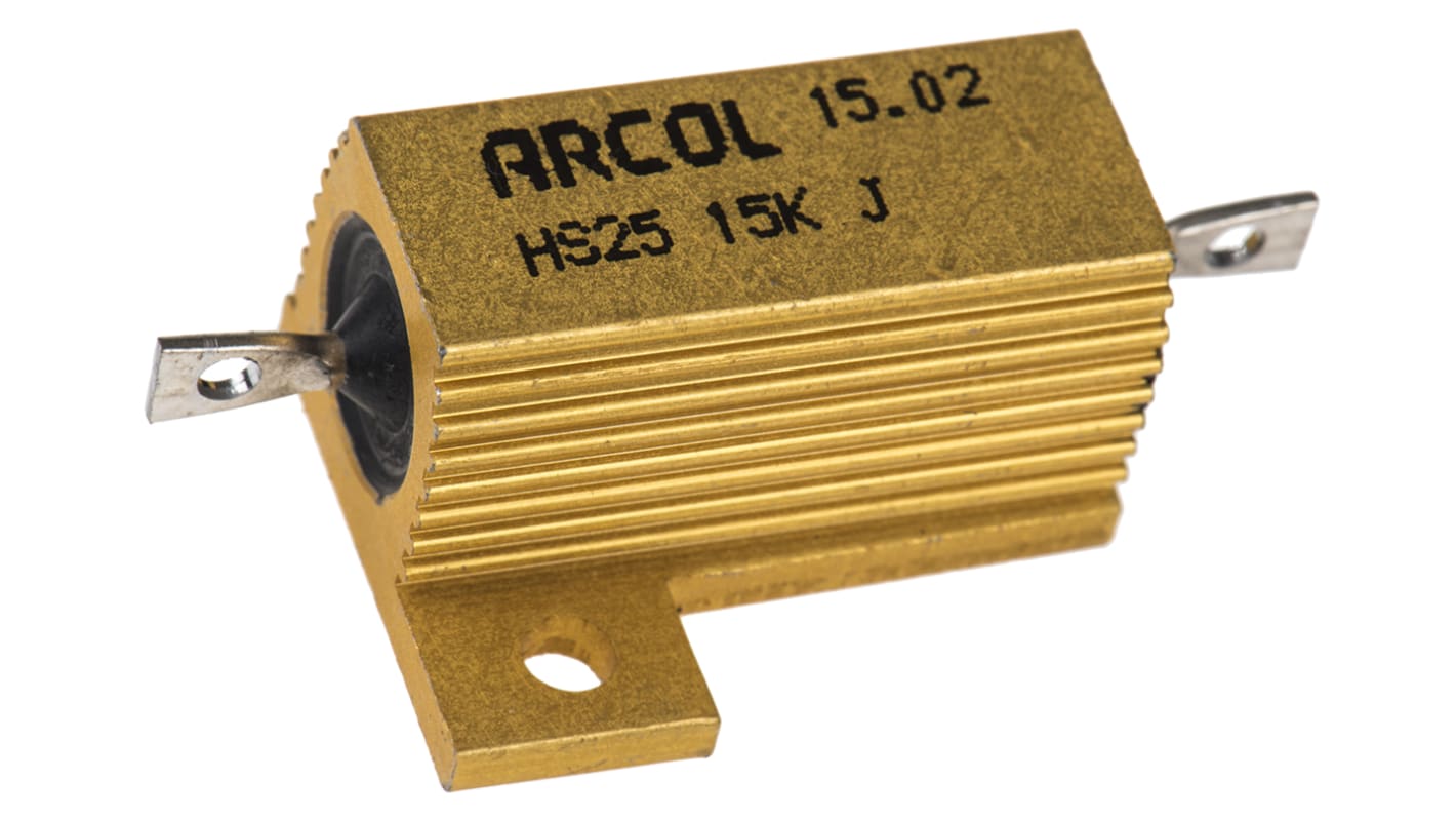 Arcol, 15kΩ 25W Wire Wound Chassis Mount Resistor HS25 15K J ±5 RS