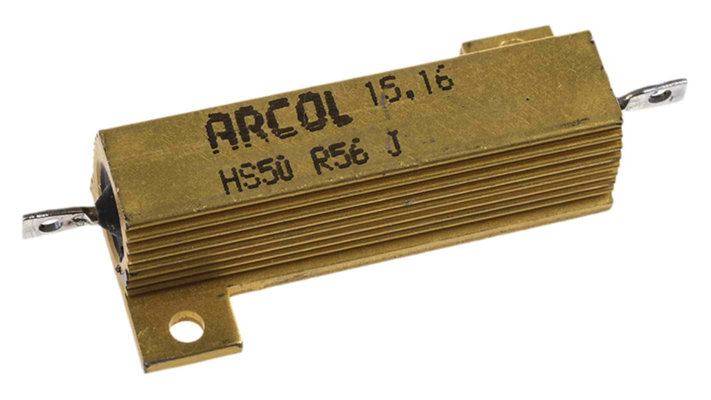 Arcol HS50 Wickel Lastwiderstand 560mΩ ±5% / 50W, Alu Gehäuse Axialanschluss