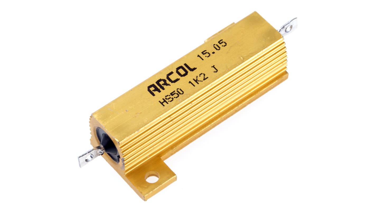 Arcol, 1.2kΩ 50W Wire Wound Chassis Mount Resistor HS50 1K2 J ±5 RS