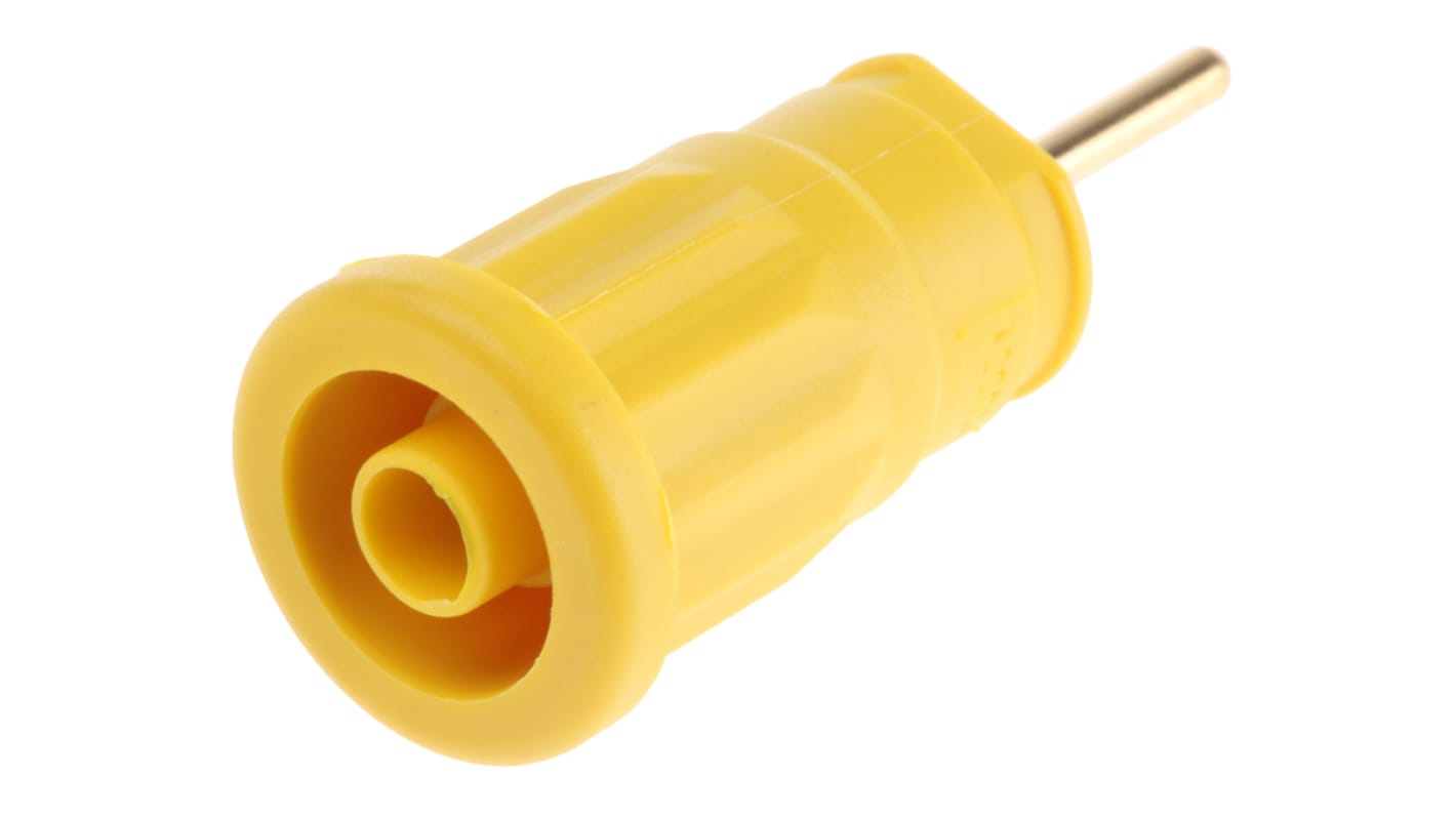 Conector hembra para pruebas Hembra, 24A, 1000V ac/dc, Contacto Oro, Amarillo