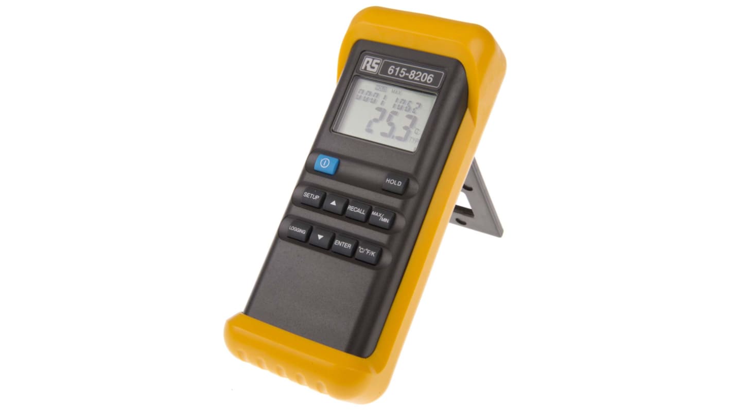 RS PRO Handheld Digital Thermometer for Panel Design Use, J, K Probe, 1 Input(s), +1372°C Max, ±0.3 % Accuracy