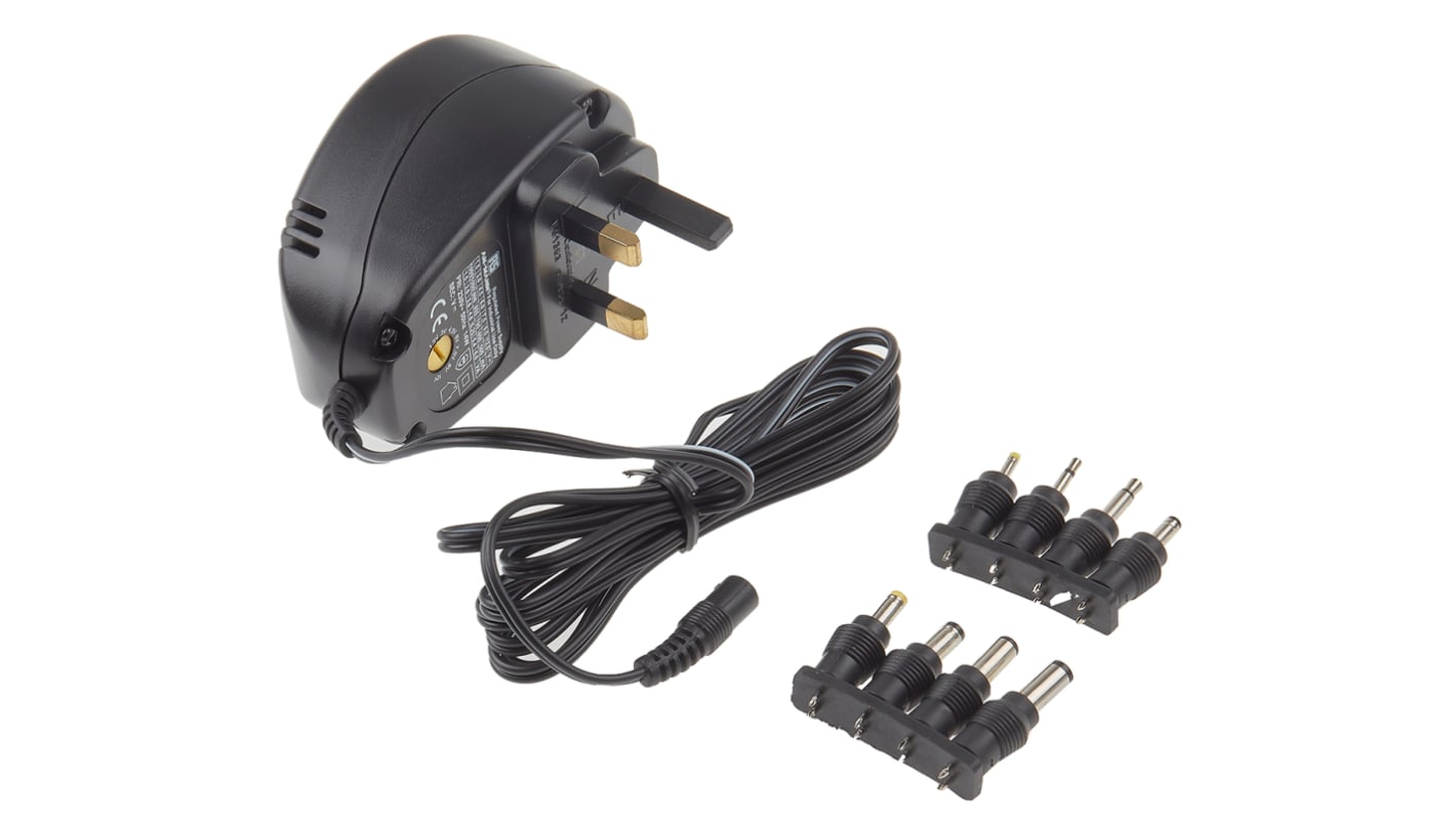 RS PRO 14W AC/DC Adapter 1.5 to 12 V dc, Output, 500 → 1000mA Output