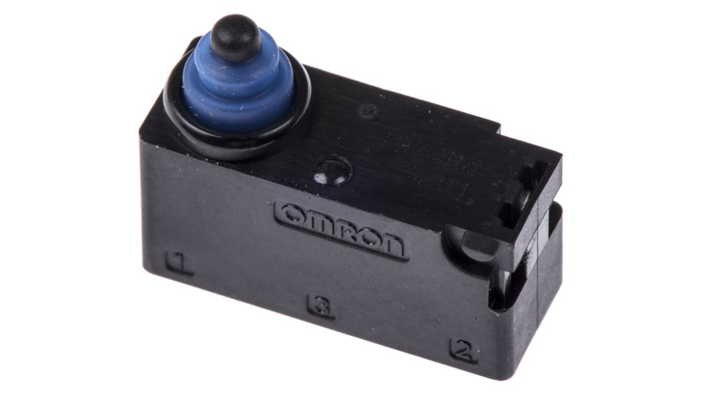 Omron Pin Plunger Micro Switch, PCB Terminal, 2 A @ 12 V dc, SPDT, IP67