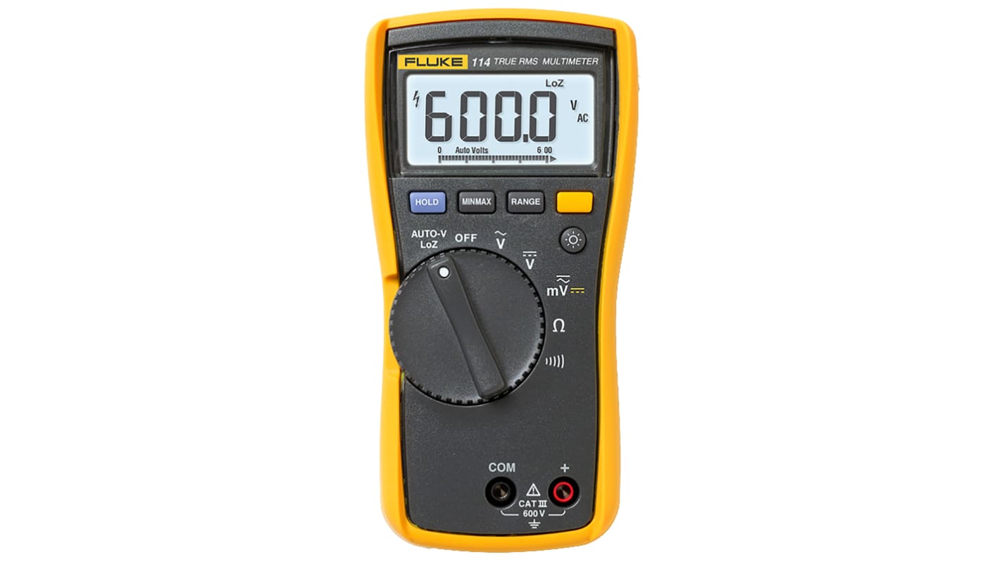 Fluke マルチメータ, ハンドヘルドタイプ, 分解能：0.1mVdc, FLUKE-114 EUR