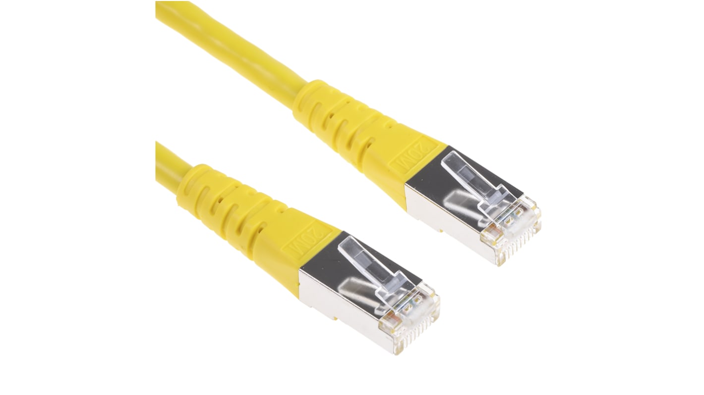 Cavo Ethernet Cat6 (S/FTP) Roline, guaina in PVC col. Giallo, L. 20m, Con terminazione