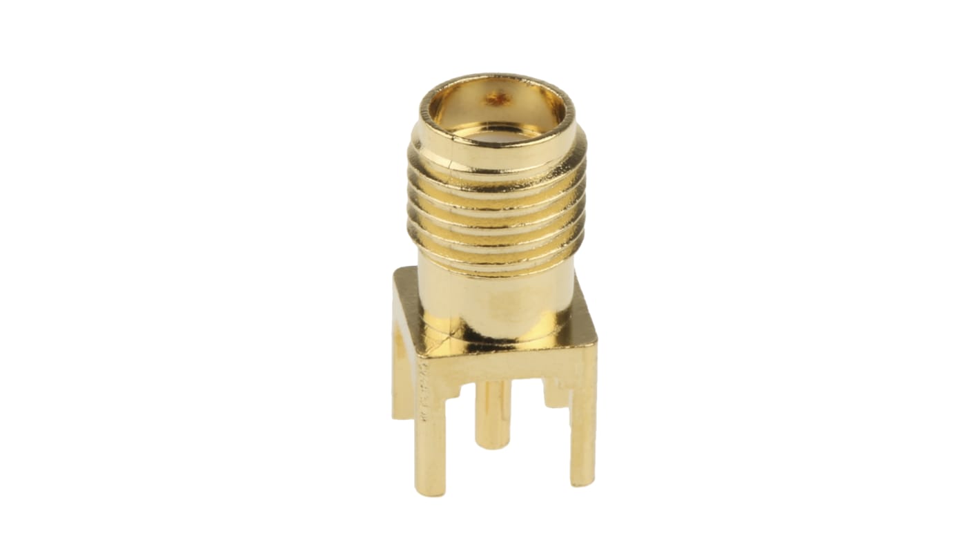 Conector coaxial TE Connectivity 5-1814832-1, Hembra, Recta, Impedancia 50Ω, Montaje en PCB, Terminación de Soldador, 0