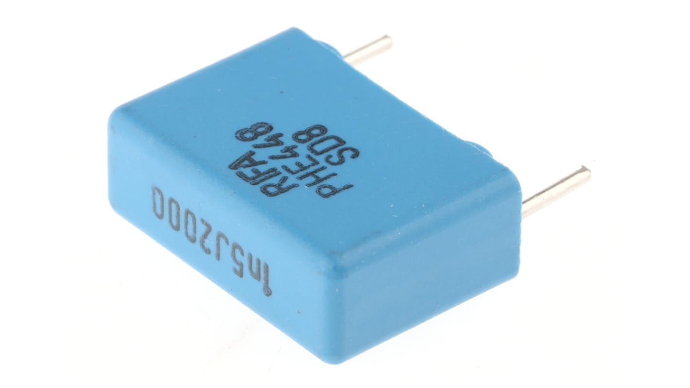 Condensador de película KEMET, 1.5nF, ±5%, 2 kV dc, 700 V ac, Montaje en orificio pasante