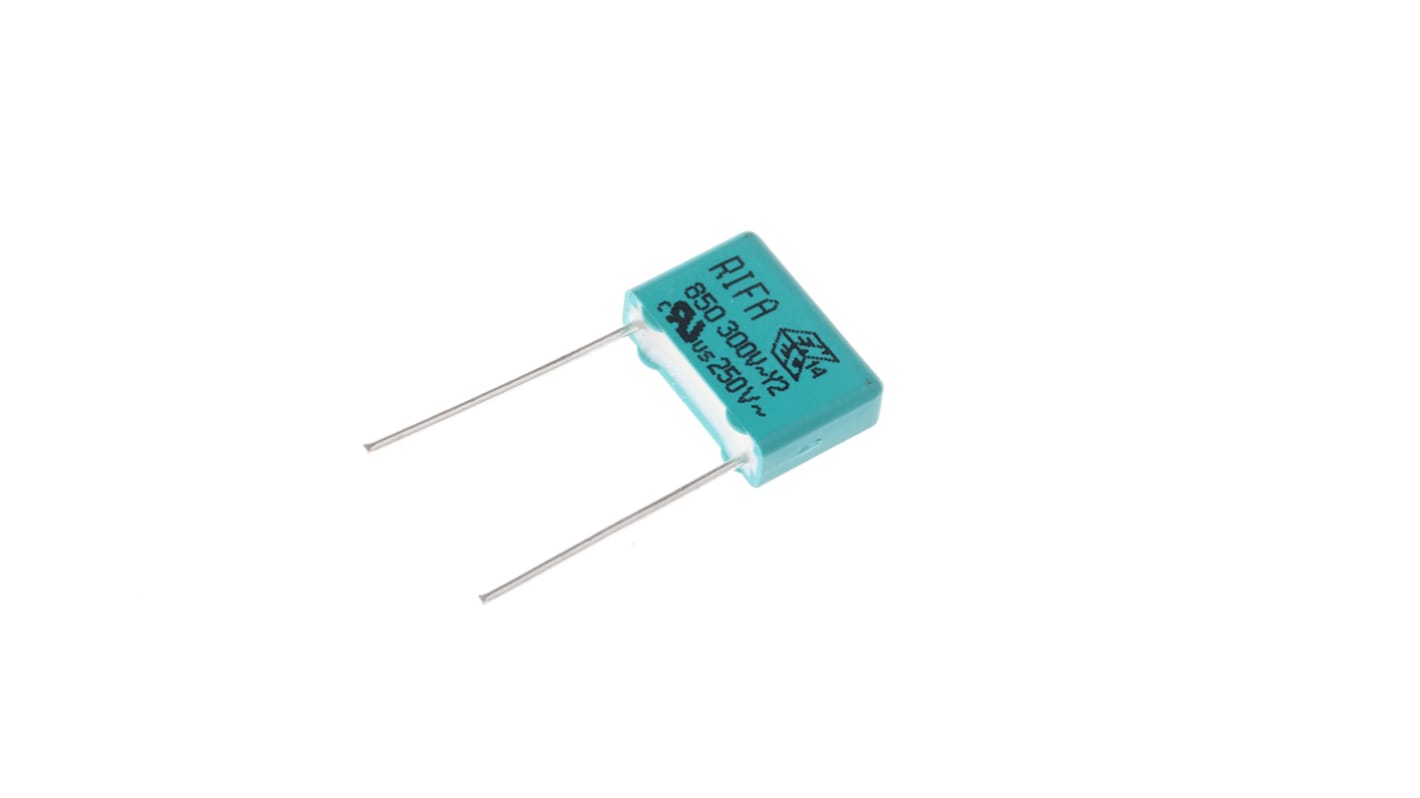 KEMET PHE850 Metallised Polypropylene Film Capacitor, 1.25 kV dc, 300 V ac, ±20%, 2.2nF, Through Hole