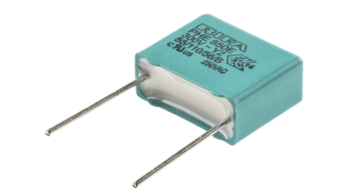 KEMET PHE850 Metallised Polypropylene Film Capacitor, 1.25 kV dc, 300 V ac, ±20%, 22nF, Through Hole