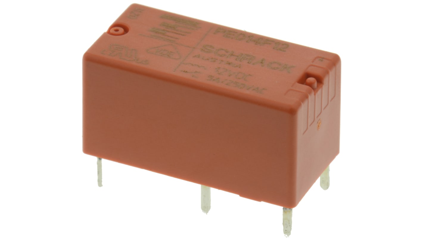 TE Connectivity PCB Mount Latching Power Relay, 12V dc Coil, 5A Switching Current, SPDT