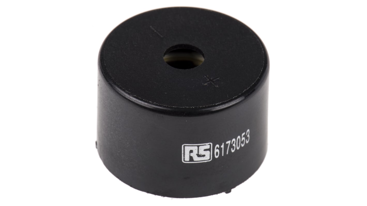 RS PRO Piezo Buzzer Dauerton, 77dB, Durchsteckmontage, 3 → 24 V dc, 3V dc→24V dc, Intern, ø 30mm, 30 x 20mm