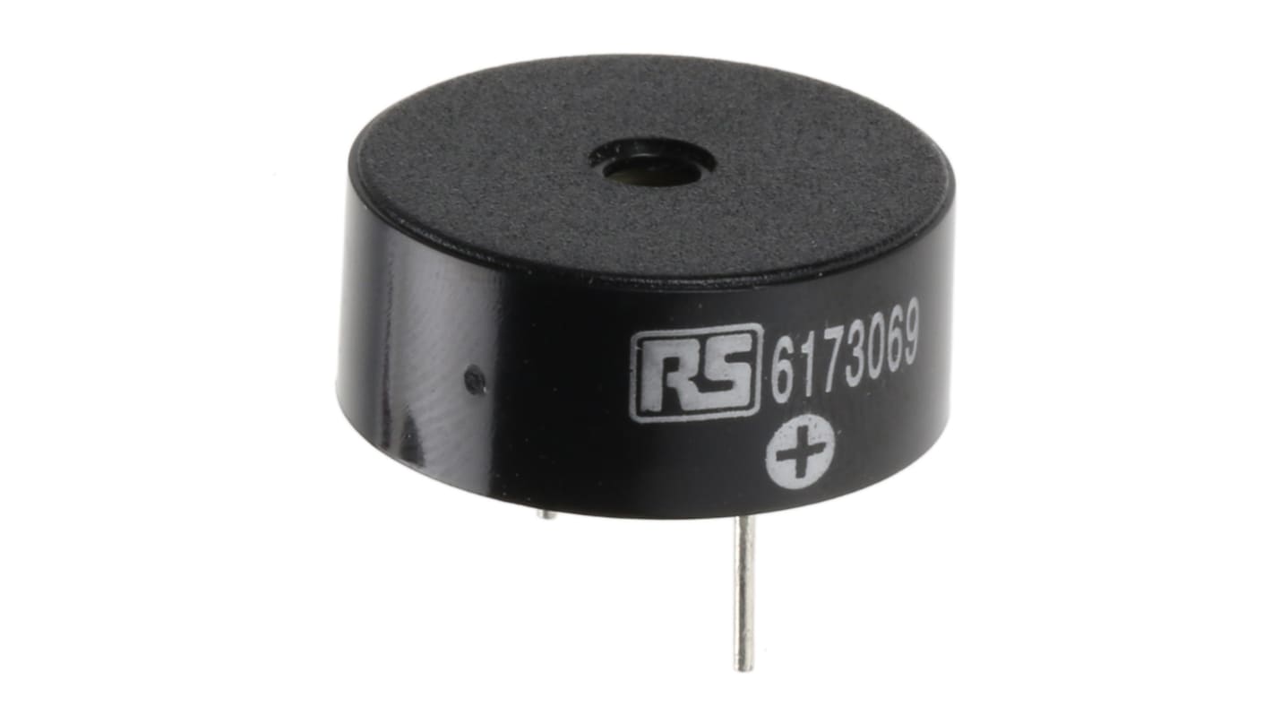 RS PRO Piezo Buzzer Dauerton, 95dB, Durchsteckmontage, 3 → 20 V dc, 3V dc→20V dc, Intern, ø 23.5mm, 23.5 x 9.5mm