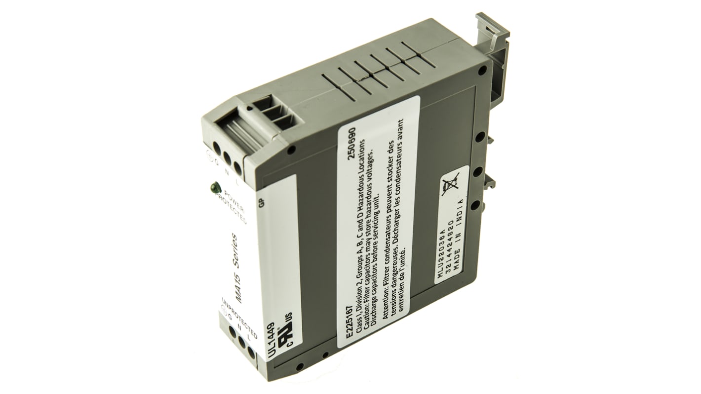 Eaton, MA15 Surge Suppressor Unit 240 V dc, 280 V dc Maximum Voltage Rating 12kA Maximum Surge Current 1 Phase