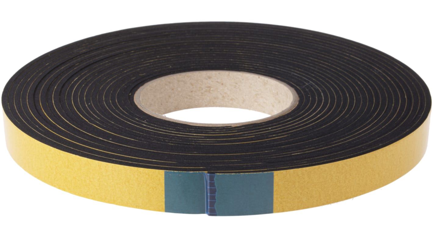 RS PRO Black Foam Tape, 20mm x 10m, 3mm Thick RS