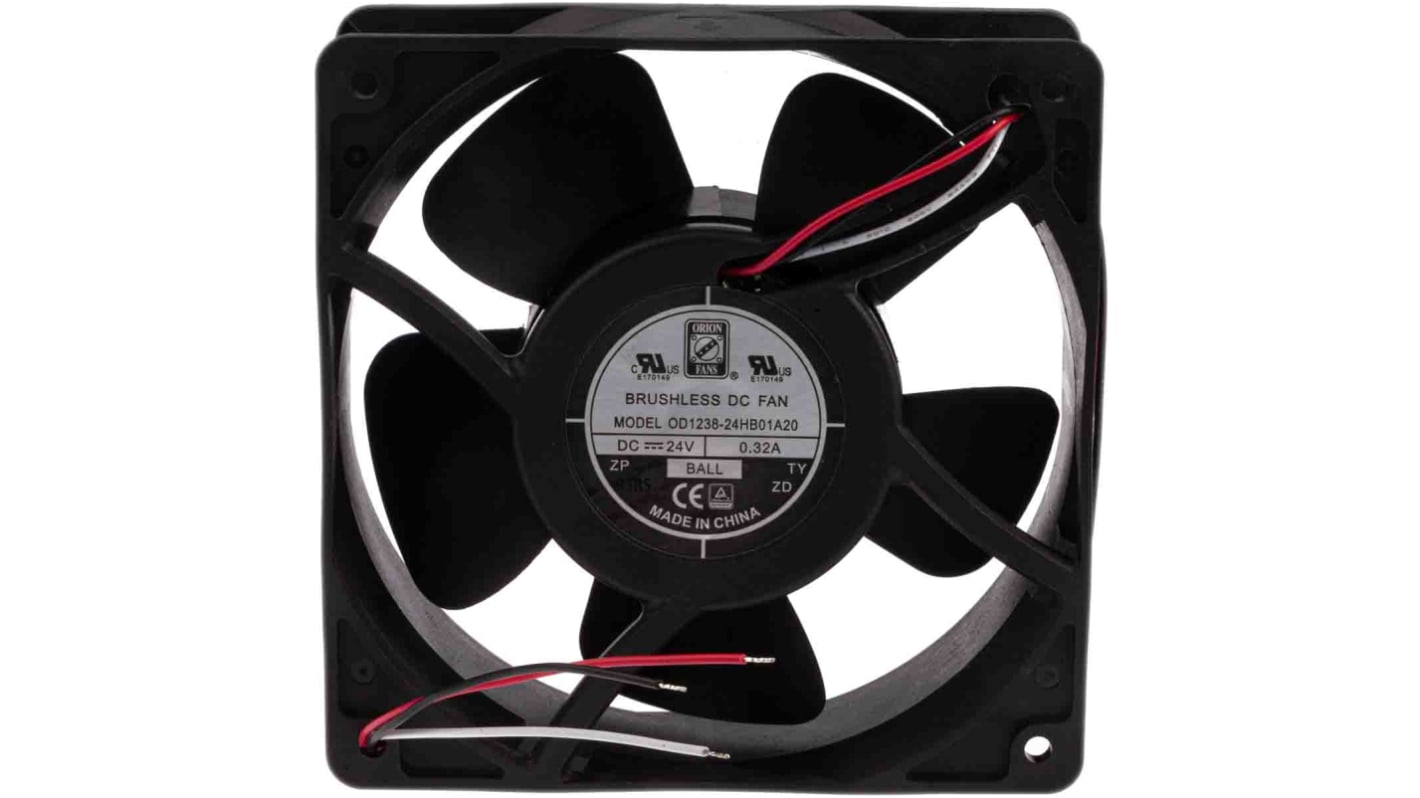 RS PRO Axial Fan, 24 V dc, DC Operation, 178.4m³/h, 7W, 320mA Max, 120 x 120 x 38mm