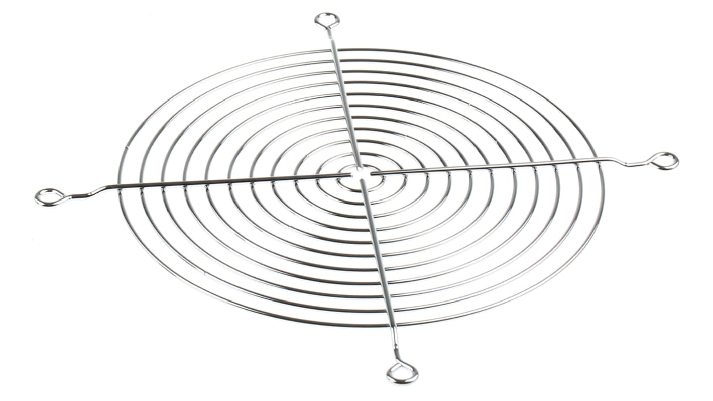 RS PRO Schutzgitter, Gr. 180mm, 169.6 x 169.6mm, Stahl, Schraublochabstand 153mm, Chrom