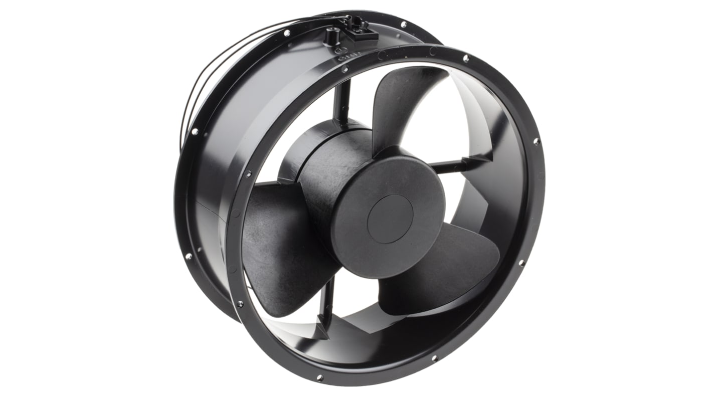 Ventilador Axial RS PRO de 254 x 88.9mm, 230 V ac, 33W, 1650rpm, caudal 929.3m³/h, 55dB