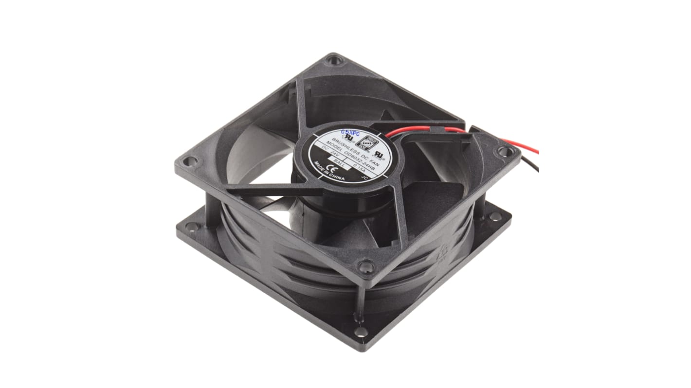 RS PRO DC-Axiallüfter, Kugellager, 24 V dc / 2.2W, 80 x 80 x 32mm, 3800U/min, 84.9m³/h