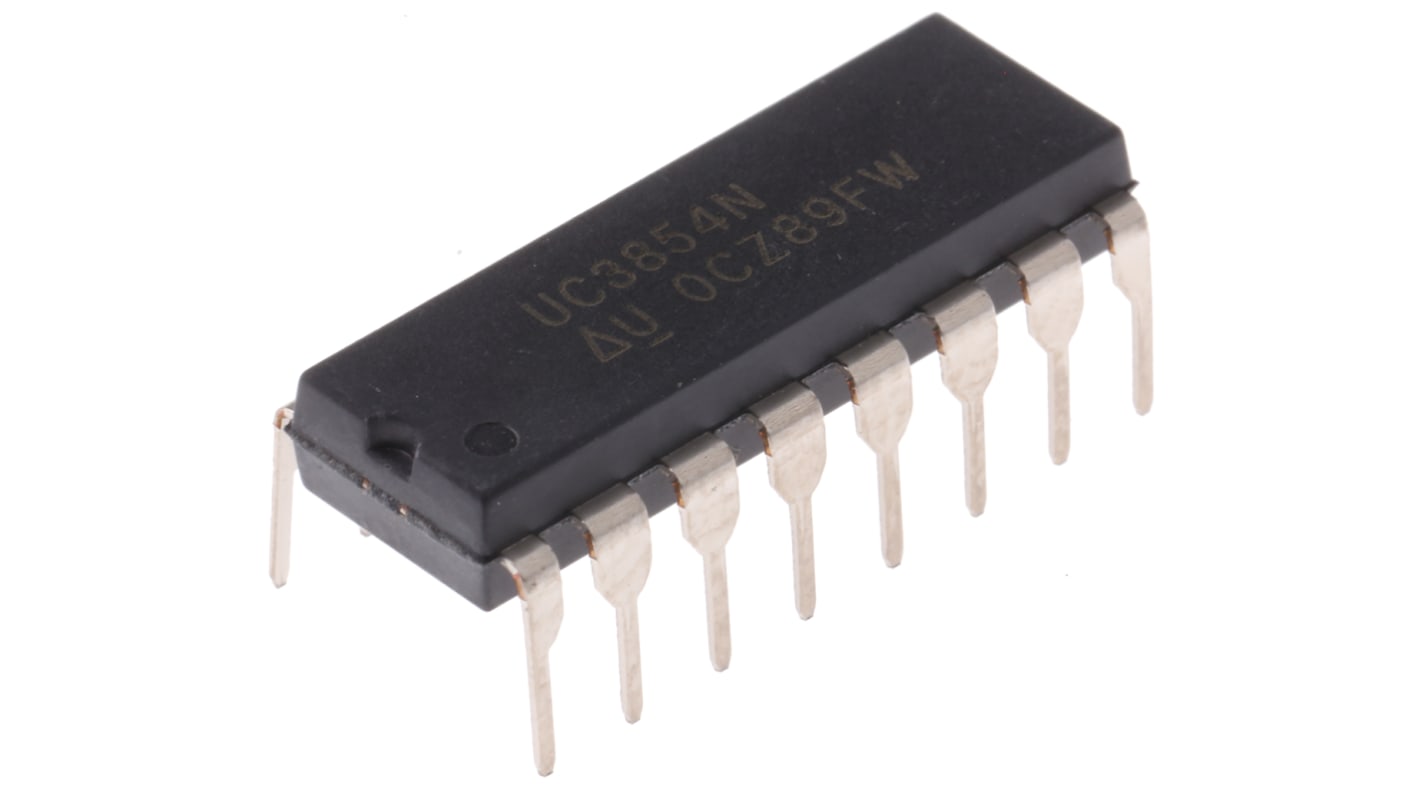 Texas Instruments UC3854N, Power Factor Pre-Regulator Circuit, 118 kHz, 35 V 16-Pin, PDIP