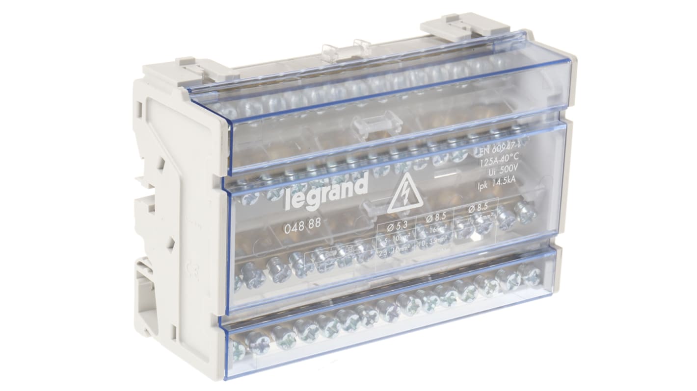Legrand 15-Contact Interface Module, DIN Rail Mount, 125A